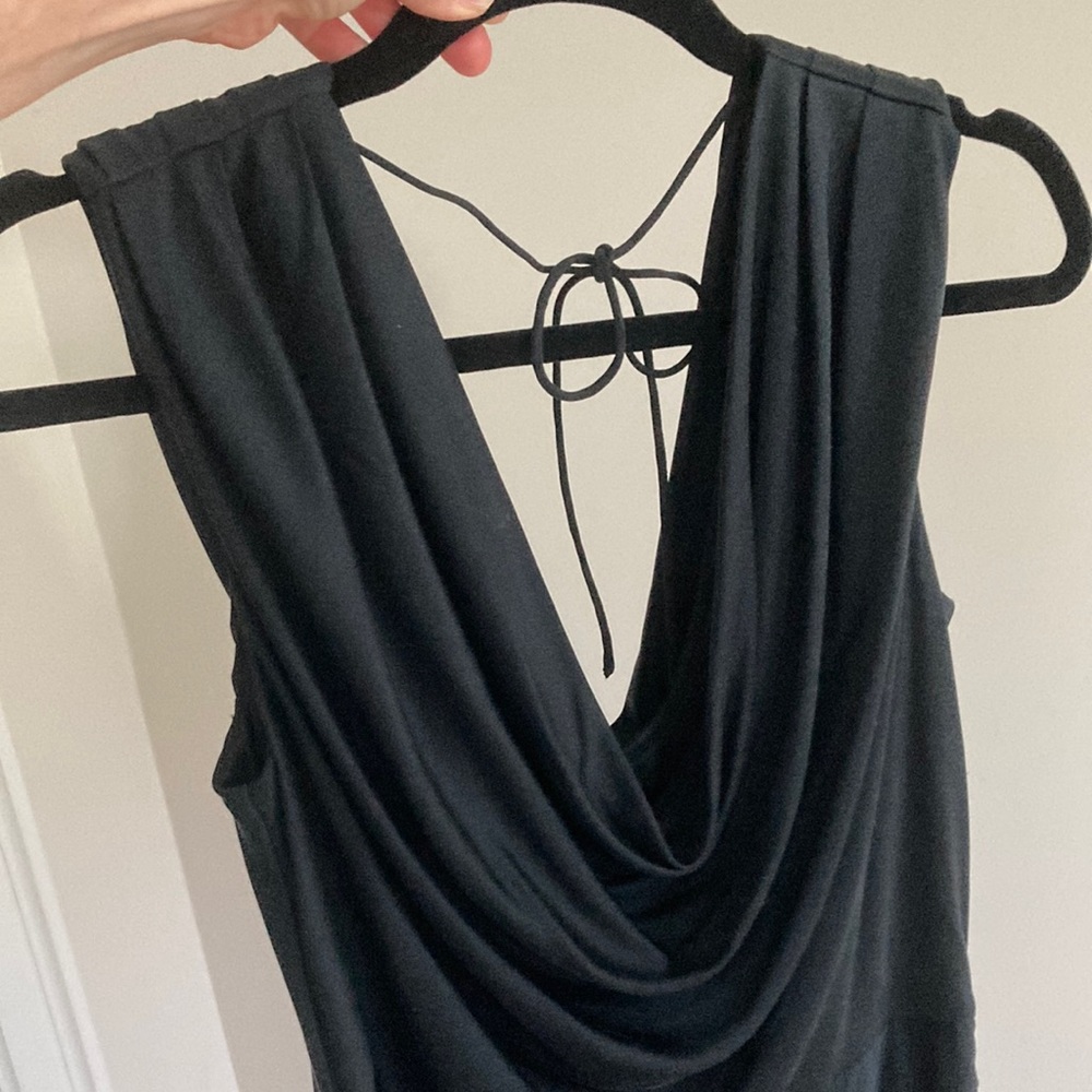 Drapery black dress very sexy
